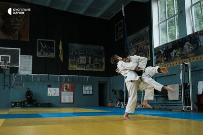 Дзюдоїст Хазар Гейдаров під час тренування у Харкові Дзюдоїст Хазар Гейдаров під час тренування у Харкові