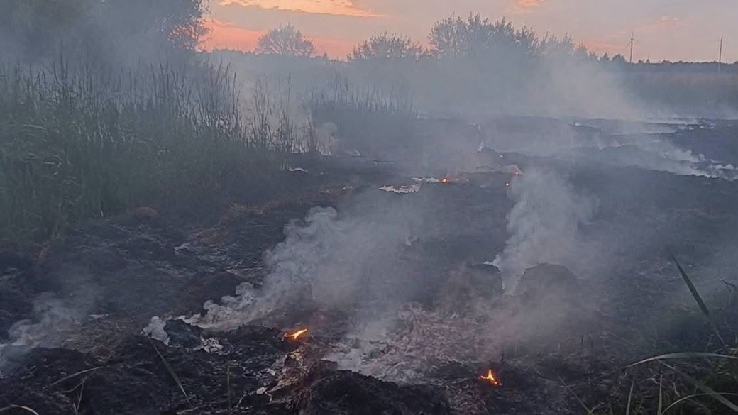 Пожежа на торфовищах у Дублянах: 78 рятувальників борються з вогнем на шести гектарах, а запах диму відчувається у Львові