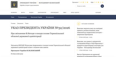 Президент України звільнив голову Тернопільської ОДА Президент України звільнив голову Тернопільської ОДА