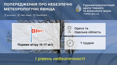 В Одесі та області оголосили штормове попередження: сильний вітер збережеться до кінця доби В Одесі та області оголосили штормове попередження: сильний вітер збережеться до кінця доби