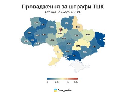 Скільки штрафів від ТЦК виписали на Дніпропетровщині у 2025 році – дані Опендатабот Скільки штрафів від ТЦК виписали на Дніпропетровщині у 2025 році – дані Опендатабот