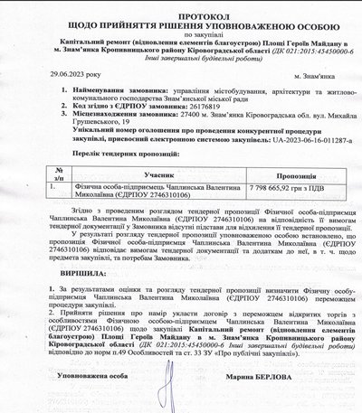 Збитки у понад 2,8 мільйона гривень: на Кіровоградщині підрядниці повідомили про підозру через ремонт площі Збитки у понад 2,8 мільйона гривень: на Кіровоградщині підрядниці повідомили про підозру через ремонт площі