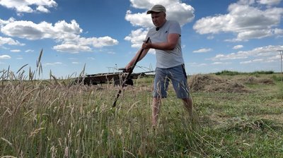 "Літом ногою, а зимою губою": як родина з Волині заготовляє сіно на зиму "Літом ногою, а зимою губою": як родина з Волині заготовляє сіно на зиму