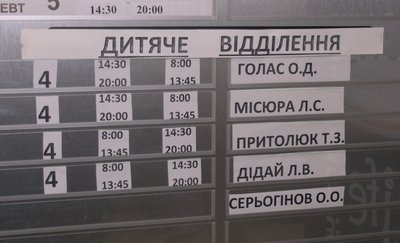 Графік роботи лікарів дитячого відділення в Луцькій стоматполіклініці Графік роботи лікарів дитячого відділення в Луцькій стоматполіклініці
