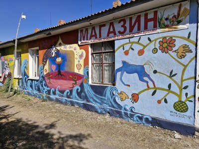 На Бакоті, що на Хмельниччині, з’явився мурал, який створили 16 художників На Бакоті, що на Хмельниччині, з’явився мурал, який створили 16 художників