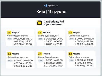 Енергетики розповіли, коли вимикатимуть світло на Київщині та у столиці Енергетики розповіли, коли вимикатимуть світло на Київщині та у столиці