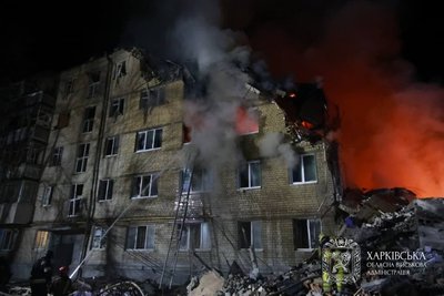 Зруйнований російською ракетою будинок у Київському районі Харкова Зруйнований російською ракетою будинок у Київському районі Харкова