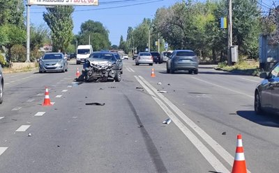 Місце дорожньо-транспортної пригоди. Миколаїв, 3 вересня 2025 року Місце дорожньо-транспортної пригоди. Миколаїв, 3 вересня 2025 року