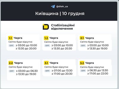 У Києві та області енергетики змінили графіки відключення світла У Києві та області енергетики змінили графіки відключення світла