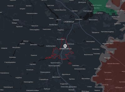 Місто Краматорськ на мапі аналітичного проєкту DeepState 3 квітня 2026 року