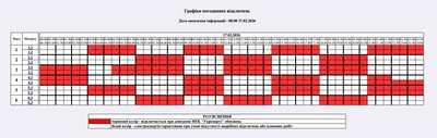 Графік погодинних відключень електроенергії на Житомирщині 17 лютого Графік погодинних відключень електроенергії на Житомирщині 17 лютого