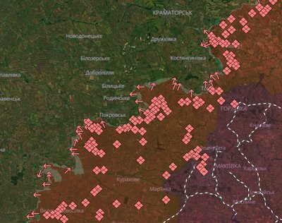 РФ просувається на Новопавлівському напрямку, тривають бої біля Покровська, Торецька та Костянтинівки РФ просувається на Новопавлівському напрямку, тривають бої біля Покровська, Торецька та Костянтинівки