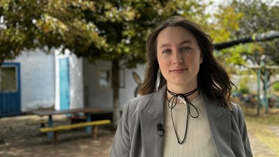 Учасниця проєкту, жителька Зеленого Гаю Катерина, 1 жовтня 2024 року Учасниця проєкту, жителька Зеленого Гаю Катерина, 1 жовтня 2024 року