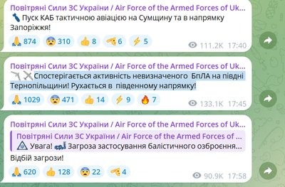 Безпілотники, шахеди, тривога