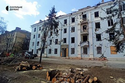 Пошкоджена будівля внаслідок обстрілу Краматорськ Донецька область 15 вересня 2025 рік Пошкоджена будівля внаслідок обстрілу Краматорськ Донецька область 15 вересня 2025 рік