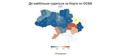 Дані де найбільше судяться за борги по ОСББ Дані де найбільше судяться за борги по ОСББ