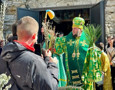 освячення верби, пцу, тихон, катедральний собор Різдва Христового, вербна неділя освячення верби, пцу, тихон, катедральний собор Різдва Христового, вербна неділя