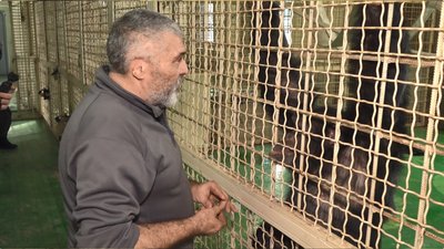 Доглядач приматів Сергій Ківшар у "Фельдман екопарку", 8 січня 2024 року Доглядач приматів Сергій Ківшар у "Фельдман екопарку", 8 січня 2024 року
