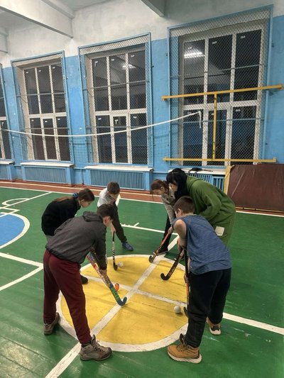 Тренування у спортивному залі відділу "хокей на траві" Тренування у спортивному залі відділу "хокей на траві"