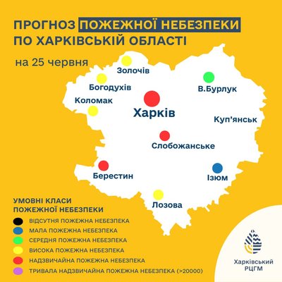 Попередження про пожежну небезпеку в Харкові та області на 25 червня Попередження про пожежну небезпеку в Харкові та області на 25 червня