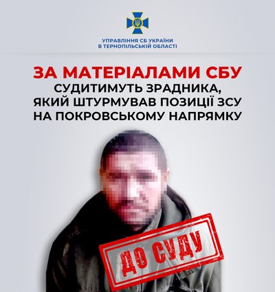 Судитимуть за державну зраду жителя Донеччини, 12 січня 2026 року