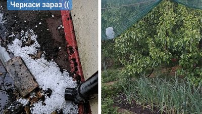 У Черкасах випав град У Черкасах випав град
