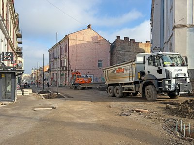 Вулиця Заньковецької під час капремонту Вулиця Заньковецької під час капремонту