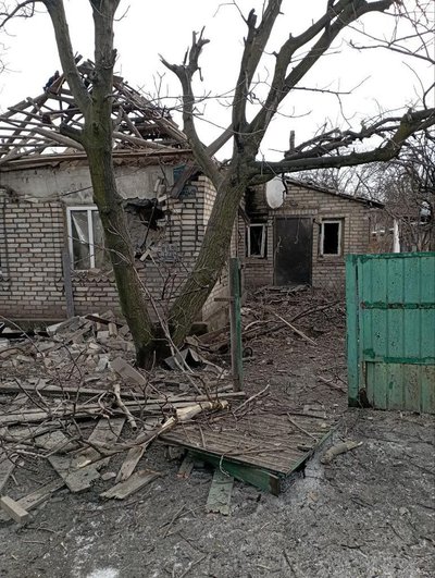 Наслідки обстрілів Донеччини 20 лютого. Фото: Telegram / Павло Кириленко