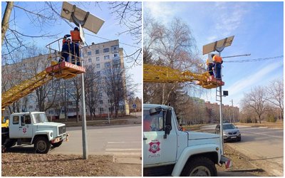 У Полтаві встановили сонячні батареї на пішохідних переходах на Алмазному У Полтаві встановили сонячні батареї на пішохідних переходах на Алмазному