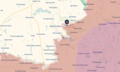 Торецьк на карті 2 січня 2025 рік Торецьк на карті 2 січня 2025 рік