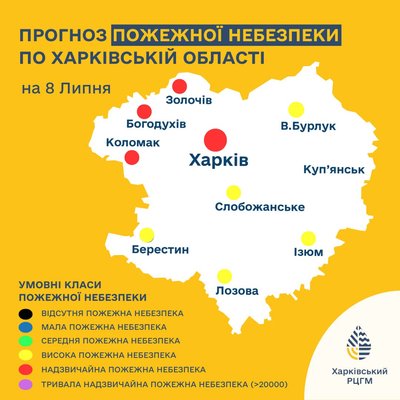Попередження про пожежну небезпеку 8 липня Попередження про пожежну небезпеку 8 липня