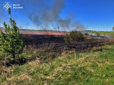 На Волині рятувальники загасили дві пожежі на відкритій місцевості На Волині рятувальники загасили дві пожежі на відкритій місцевості