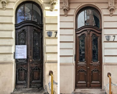 У Львові відреставрували дубову браму кінця ХІХ століття У Львові відреставрували дубову браму кінця ХІХ століття