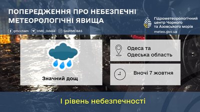 В Одесі та області оголосили штормове попередження на 7 жовтня