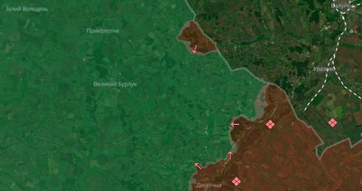 Великий Бурлук на Харківщині та зона бойових дій поруч Великий Бурлук на Харківщині та зона бойових дій поруч