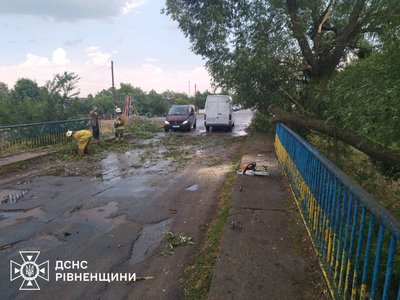 Сильний вітер пошкодив будівлі та автомобілі на Рівненщині