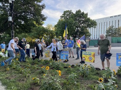 П’ятий рік поспіль: біля посольства РФ у Вашингтоні висадили сотні соняхів на підтримку України П’ятий рік поспіль: біля посольства РФ у Вашингтоні висадили сотні соняхів на підтримку України