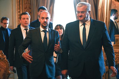 Міністр закордонних справ Франції Жан-Ноель Барро з міністром закордонних справ України Андрієм Сибігою в Парижі 17 квітня 2025 року