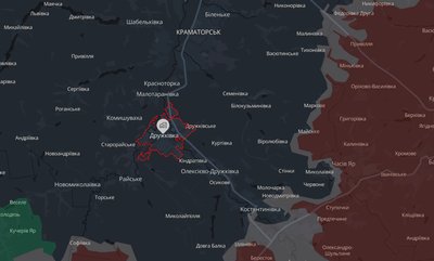 Місто Дружківка Донецької області на мапі аналітичного проєкту DeepState 25 червня 2026 року Місто Дружківка Донецької області на мапі аналітичного проєкту DeepState 25 червня 2026 року