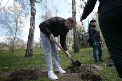 Сумські медики висадили бузок у парку Кожедуба у пам'ять про загиблих на війні Сумські медики висадили бузок у парку Кожедуба у пам'ять про загиблих на війні