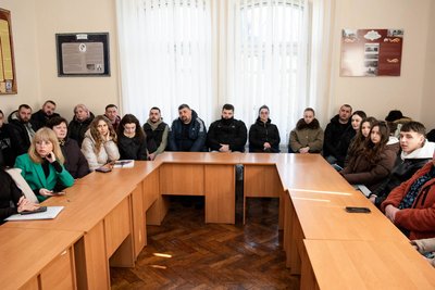 Учасники заходу, Антін Горбачевський, погашення марки, 10 березня 2026, Тернопіль Учасники заходу, Антін Горбачевський, погашення марки, 10 березня 2026, Тернопіль
