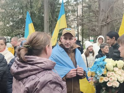 Повернення полонених, звільнені з полону, Іван Романюк, та Андрій Вінницький, Тернопільщина, квітень 2025 Повернення полонених, звільнені з полону, Іван Романюк, та Андрій Вінницький, Тернопільщина, квітень 2025
