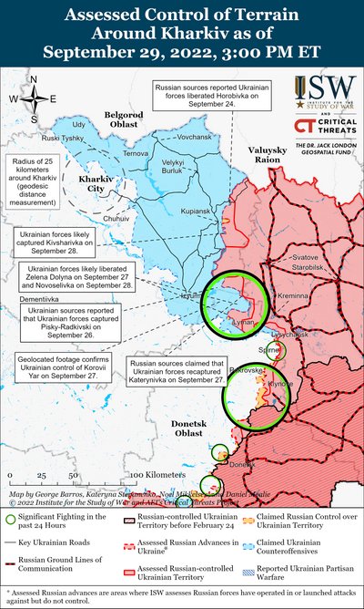 Карта боїв станом на 29 вересня