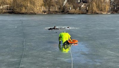 лід, тонкий лід, людина провалилася під лід, замерзлий став лід, тонкий лід, людина провалилася під лід, замерзлий став