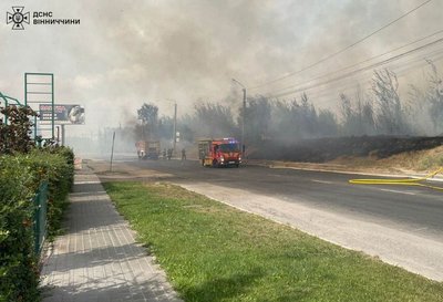 У Вінниці горіли понад 2,5 га сухої трави