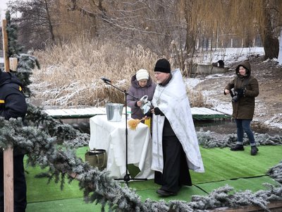 Святкування Водохреща у Холодногірському районі Харкова 6 січня 2025 року Святкування Водохреща у Холодногірському районі Харкова 6 січня 2025 року