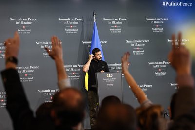 Президент України Володимир Зеленський, саміт миру в Україні, Люцерн, Швейцарія, 16 червня 2024 року
