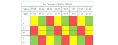 Графік відключення світла із 10 по 16 червня Графік відключення світла із 10 по 16 червня