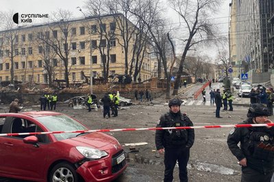 Удар по Києву: постраждали бізнес-центр, ресторани та костел Удар по Києву: постраждали бізнес-центр, ресторани та костел