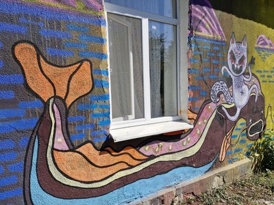 На Бакоті, що на Хмельниччині, з’явився мурал, який створили 16 художників На Бакоті, що на Хмельниччині, з’явився мурал, який створили 16 художників